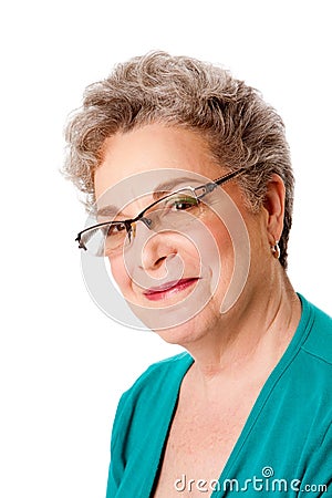 Beautiful Happy smiling senior woman face Stock Photo