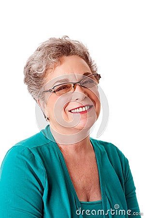 Beautiful Happy smiling senior woman face Stock Photo