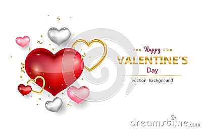 Beautiful Happy Valentine's Day background Cartoon Illustration