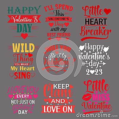 Beautiful Happy Valentineâ€™s day typography t-shirt design Vector Illustration