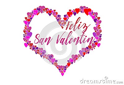 Beautiful Happy Valentines day lettering design with hearts Stock Photo