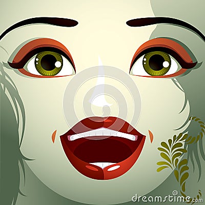 Beautiful happy woman smiling, people expressions Vector Illustration