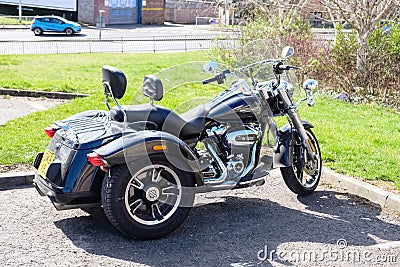 Beautiful Harley Davidson Tricycle Parked in Dundee Scotland Editorial Stock Photo