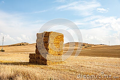 A haystack in the countryside Stock Photo