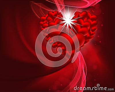 Beautiful heart background. Vector Illustration