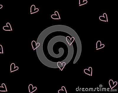 Beautiful hearts pattern drawn on abstract background, colourful graphic design illustration wallpaper, love background Cartoon Illustration