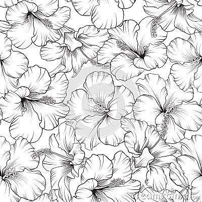 Beautiful hibiscus pattern Vector Illustration