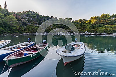 beautiful hidden bay in Trpanj, Dalmatia, Croatia; Peljesac peninsula Editorial Stock Photo