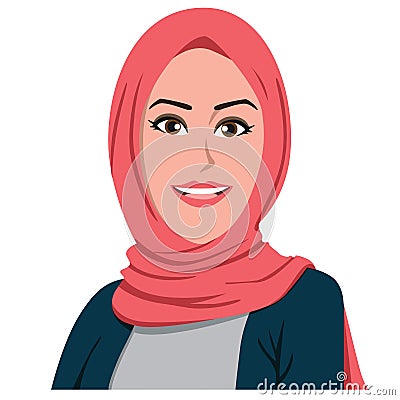 Beautiful Hijab Girl Vector Vector Illustration