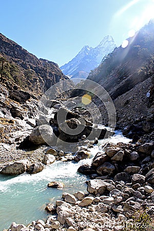 Beautiful Himalayan mountain stream Stock Photo