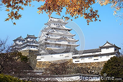 Beautiful himeji castal in the fall season, Japan Stock Photo