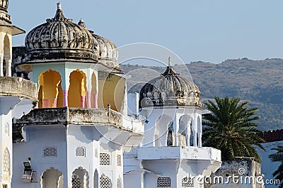 Beautiful hindu architecture of Pushkar,Rajasthan,India Stock Photo