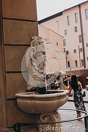 Beautiful and historic architecture of the streets of Florence in Italy Editorial Stock Photo