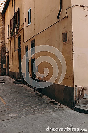 Beautiful and historic architecture of the streets of Florence in Italy Editorial Stock Photo