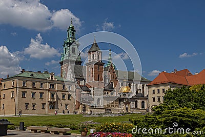 Historic cathedral at the Wawel Royal Castle in Poland in Krakow Editorial Stock Photo