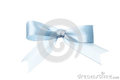 Beautiful holiday blue bow isolated on white background Stock Photo