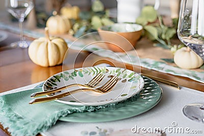 Beautiful holiday place setting Stock Photo