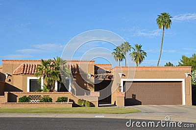 Beautiful home with interesting architectural detailing, south west spanish Editorial Stock Photo