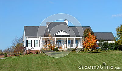 Beautiful home in a rural country setting Stock Photo