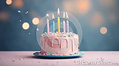 Beautiful homemade birthday cake Stock Photo