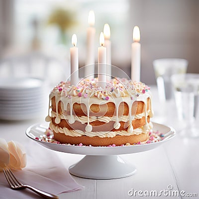 Beautiful homemade birthday cake Stock Photo