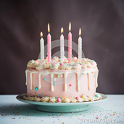 Beautiful homemade birthday cake Stock Photo