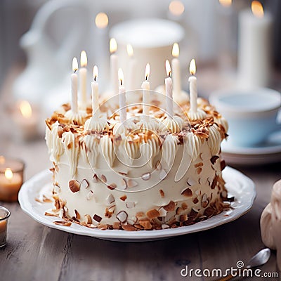 Beautiful homemade birthday cake Stock Photo