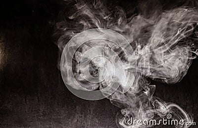 beautiful hookah with clear bulb and a puff of smoke. Stock Photo