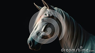 beautiful horse portrait illustration Animal wildlife Stock Photo