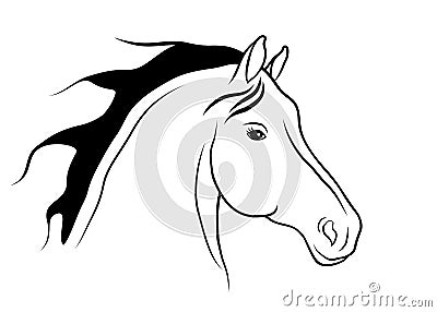 Beautiful horse portrait is on a white background Vector Illustration