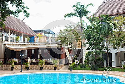 Beautiful hotel with lush vegetation and magnificent landscaping Editorial Stock Photo