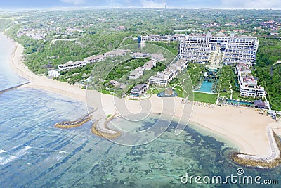 Beautiful hotel near coastline at Nusa Dua Beach Editorial Stock Photo