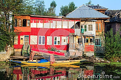 Beautiful house on Dal Lake Editorial Stock Photo