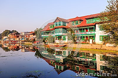 Beautiful house on Dal Lake Editorial Stock Photo