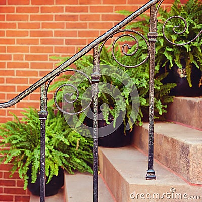 Beautiful house detail in Boston, Mass., USA Stock Photo