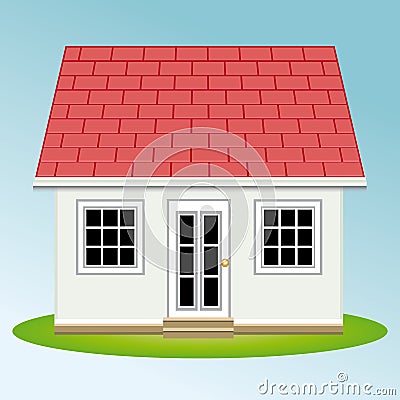 Beautiful house with garden. Property. Real estate. Vector Illustration