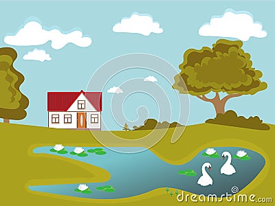 Beautiful house Vector Illustration