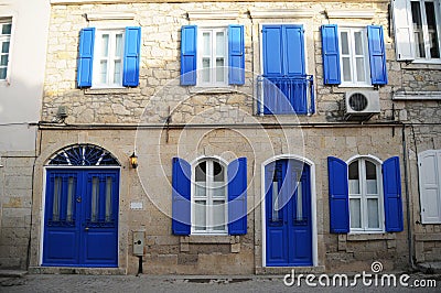 Beautiful houses of Alacati, compatible with nostalgic and nature Stock Photo