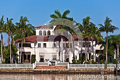 Beautiful houses downtown at the waterfront Stock Photo