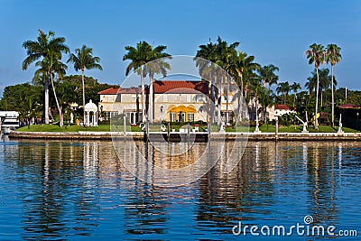 Beautiful houses downtown at the waterfront Stock Photo