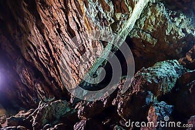Beautiful Ialomitei cave, Bucegi mountains, Romania, Bucegi National Park Stock Photo