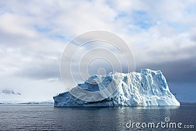 Beautiful iceberg or ice floe, Antarctic ocean Stock Photo