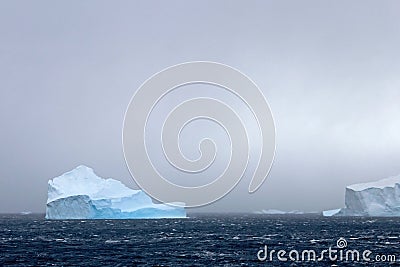 Beautiful iceberg or ice floe, Antarctic ocean Stock Photo