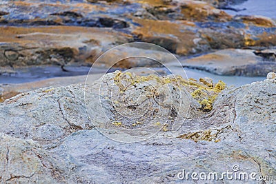 Beautiful Iceland landscape with surreal Namafjall geothermal area. Stock Photo