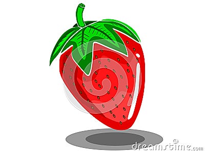 Beautiful icon of red strawberry in vector modern style with white background in Vector Vector Illustration