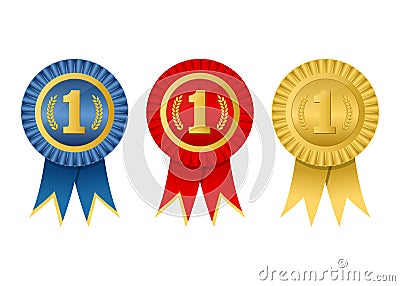 A beautiful illustration of first place ribbon design Vector Illustration