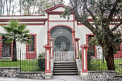 Beautiful image of the facade of a building in the Colomos Park Stock Photo