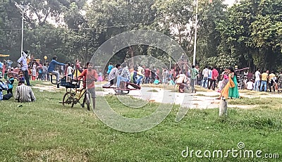 Beautiful image of people enjoying in park ludhiana punjab india on 12 october 2020 Editorial Stock Photo