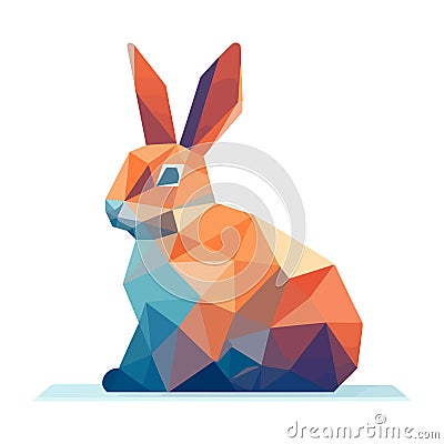 Beautiful image of a rabbit. Cute polygonal rabbit. Hare in triangular style Vector Illustration