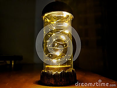 Small lamp with Helix lights Stock Photo